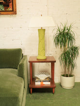 Load image into Gallery viewer, Bamboo Green Ceramic Lamp w/ Rectangle Shade