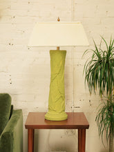 Load image into Gallery viewer, Bamboo Green Ceramic Lamp w/ Rectangle Shade