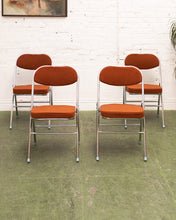 Load image into Gallery viewer, Burnt Orange and Chrome Chair