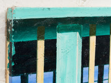 Load image into Gallery viewer, Turquoise Facade Architectural Painting in Blue and Teal