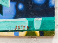 Load image into Gallery viewer, Turquoise Facade Architectural Painting in Blue and Teal
