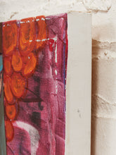 Load image into Gallery viewer, Rouge Gaze Figurative Portrait Painting in Pink Gray and Red by Julio De La Concha