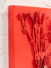 Load image into Gallery viewer, Crimson Flight Textural Abstract Bird Painting in Red by Julio De La Concha
