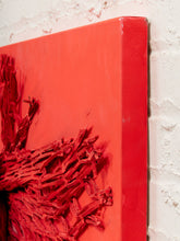Load image into Gallery viewer, Crimson Flight Textural Abstract Bird Painting in Red by Julio De La Concha
