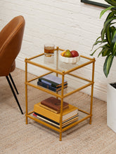 Load image into Gallery viewer, Gold Three Level Side Table