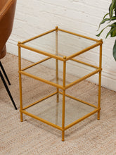 Load image into Gallery viewer, Gold Three Level Side Table