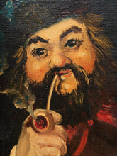 Load image into Gallery viewer, The Smoker Folk Portrait Painting of Bearded Man with Pipe