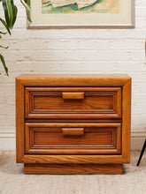 Load image into Gallery viewer, Boho Two Drawer Oak Nightstands