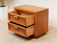 Load image into Gallery viewer, Boho Two Drawer Oak Nightstands