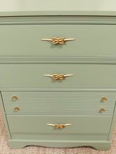 Load image into Gallery viewer, Mint Vintage Sweetheart Highboy Dresser