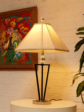 Load image into Gallery viewer, Prism Black Metal Table Lamp with Pagoda Shade