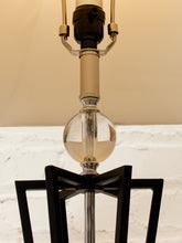 Load image into Gallery viewer, Prism Black Metal Table Lamp with Pagoda Shade