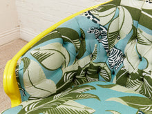 Load image into Gallery viewer, Antique Yellow Painted Wild Life Parlor Chair