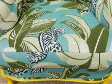 Load image into Gallery viewer, Antique Yellow Painted Wild Life Parlor Chair