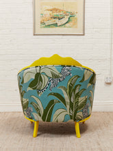 Load image into Gallery viewer, Antique Yellow Painted Wild Life Parlor Chair