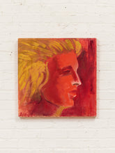Load image into Gallery viewer, Crimson Profile Figurative Portrait Painting in Red and Pink by Joanne