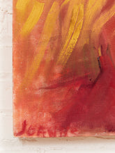 Load image into Gallery viewer, Crimson Profile Figurative Portrait Painting in Red and Pink by Joanne