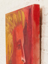 Load image into Gallery viewer, Crimson Profile Figurative Portrait Painting in Red and Pink by Joanne
