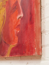 Load image into Gallery viewer, Crimson Profile Figurative Portrait Painting in Red and Pink by Joanne