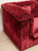 Load image into Gallery viewer, 1970’s Italian Original Zanotta 4 Piece Modular Sofa Reupholstered in Checkered Velvet