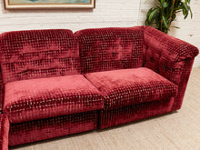 Load image into Gallery viewer, 1970’s Italian Original Zanotta 4 Piece Modular Sofa Reupholstered in Checkered Velvet