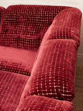 Load image into Gallery viewer, 1970’s Italian Original Zanotta 4 Piece Modular Sofa Reupholstered in Checkered Velvet