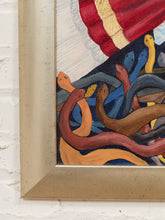 Load image into Gallery viewer, Frida in the Mountains Framed Surreal Folk Art Painting with Andean Landscape