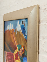 Load image into Gallery viewer, Frida in the Mountains Framed Surreal Folk Art Painting with Andean Landscape