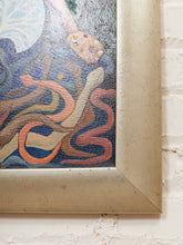 Load image into Gallery viewer, Frida in the Mountains Framed Surreal Folk Art Painting with Andean Landscape