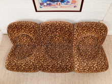 Load image into Gallery viewer, 1970’s Floral Italian Modular Sofa in Brown Vintage Print Upholstery