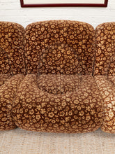 Load image into Gallery viewer, 1970’s Floral Italian Modular Sofa in Brown Vintage Print Upholstery