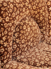 Load image into Gallery viewer, 1970’s Floral Italian Modular Sofa in Brown Vintage Print Upholstery