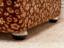 Load image into Gallery viewer, 1970’s Floral Italian Modular Sofa in Brown Vintage Print Upholstery