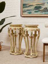 Load image into Gallery viewer, Hand Painted Hand Carved Chinoiserie Lacquered Side Table