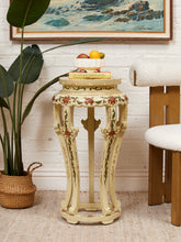 Load image into Gallery viewer, Hand Painted Hand Carved Chinoiserie Lacquered Side Table