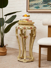 Load image into Gallery viewer, Hand Painted Hand Carved Chinoiserie Lacquered Side Table