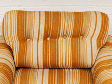 Load image into Gallery viewer, Vintage 70’s Italian Lounge Chair with Original Striped Chenille and White Wooden Frame