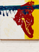 Load image into Gallery viewer, Crimson Current Abstract Expressionist Painting in Red Yellow Blue and White