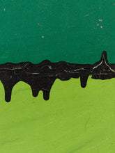 Load image into Gallery viewer, Black Current Minimalist Abstract Painting in Emerald and Lime by Julio De La Concha