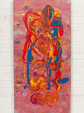 Load image into Gallery viewer, Ember Bloom Abstract Expressionist Painting in Pink Orange Red and Blue