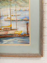 Load image into Gallery viewer, Morning Moorings Framed Harbor Scene with Sailboats