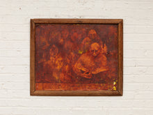 Load image into Gallery viewer, Ember Gathering Figurative Expressionist Painting in Deep Red and Rust