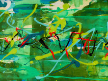 Load image into Gallery viewer, Verdant Current Abstract Expressionist Painting in Green Blue Yellow and Red by Julio De La Concha