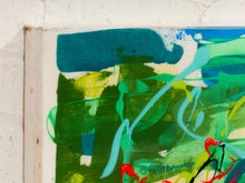 Load image into Gallery viewer, Verdant Current Abstract Expressionist Painting in Green Blue Yellow and Red by Julio De La Concha