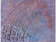 Load image into Gallery viewer, Electric Weave Abstract Geometric Painting in Violet Blue and Coral