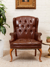Load image into Gallery viewer, Medium Size Wing Back Leather Chair