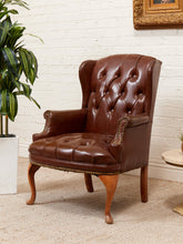 Load image into Gallery viewer, Medium Size Wing Back Leather Chair