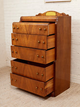 Load image into Gallery viewer, Art Deco Waterfall Highboy Dresser