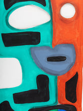 Load image into Gallery viewer, Dual Presence Abstract Figurative Painting in Red Green Blue and Black by Julio De La Concha