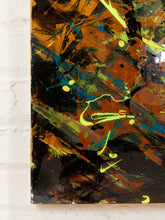 Load image into Gallery viewer, Night Flight Abstract Expressionist Painting in Black Gold Blue and Violet by Julio De LaConcha